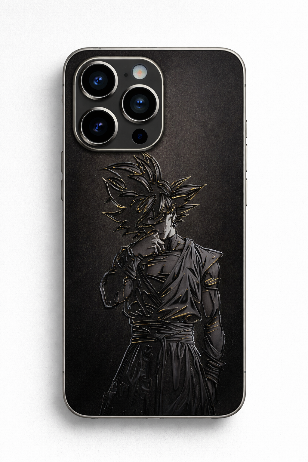 Dark Goku Emboss Black 3D Mobile Skin