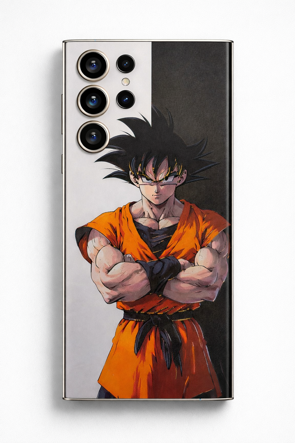Goku Split Black & White Anime Mobile Skin