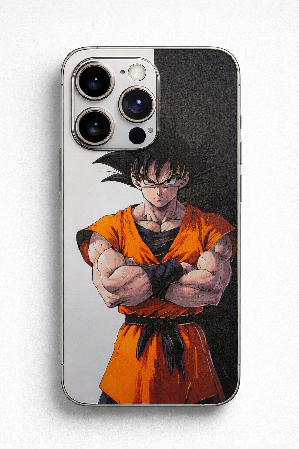 Goku Split Black & White Anime Mobile Skin