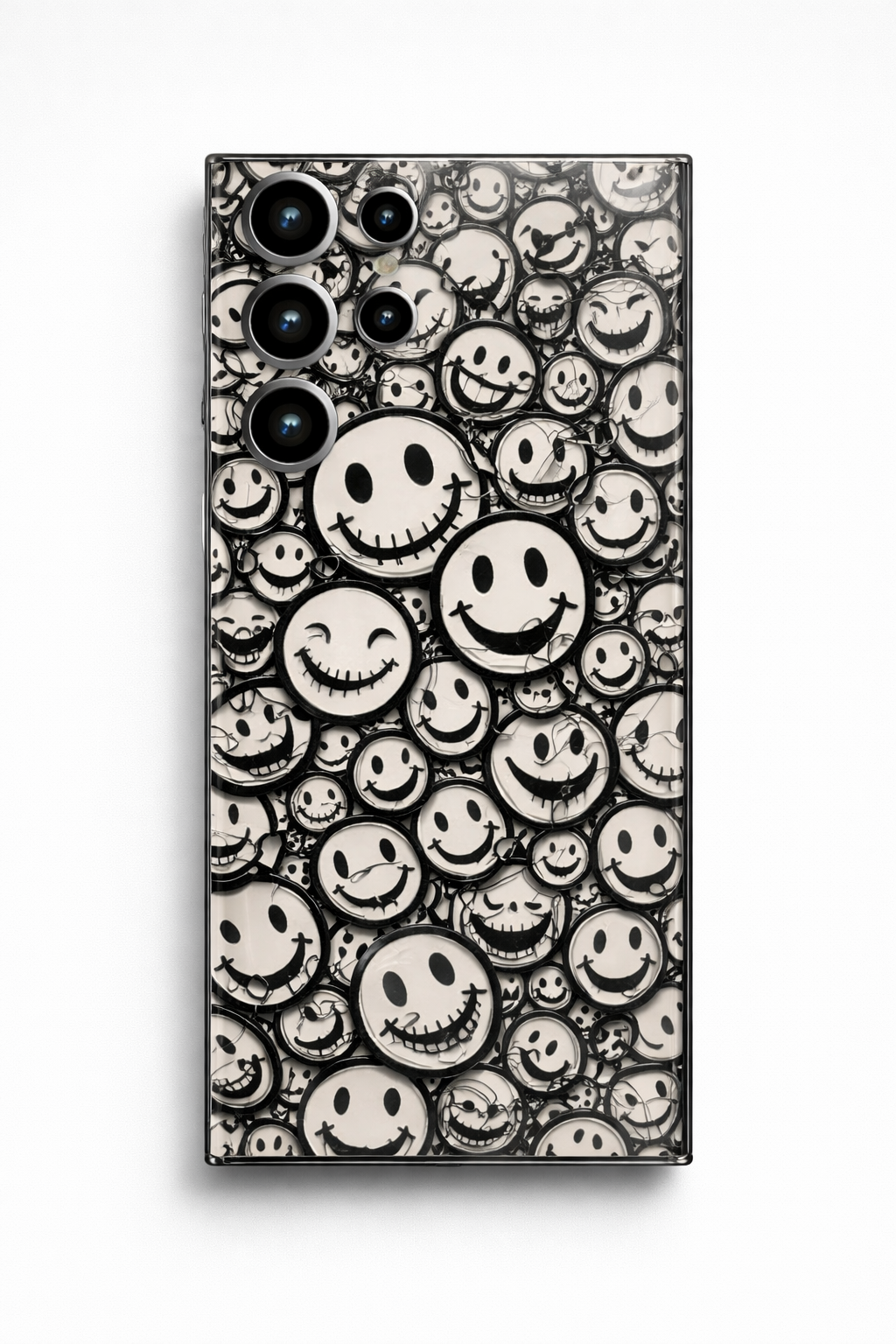 Smiley Chaos Monochrome Mobile Skin – Ultra 3D Wrap